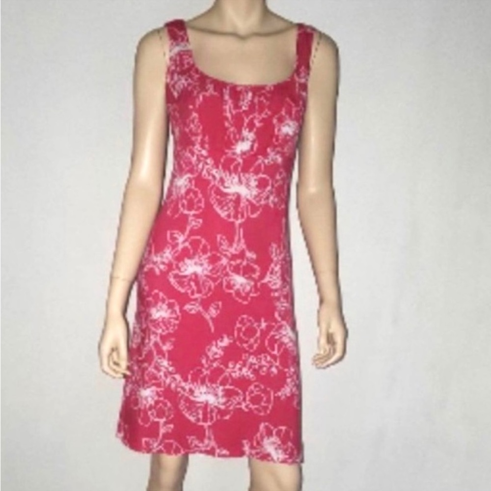 Ann Taylor Loft Pink and White Floral Dress